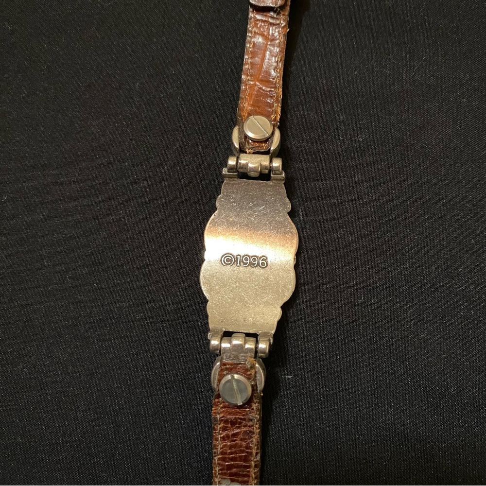 VGT Brighton Red Leather Buckle Bracelet Silver 1996 - Picture 6 of 12